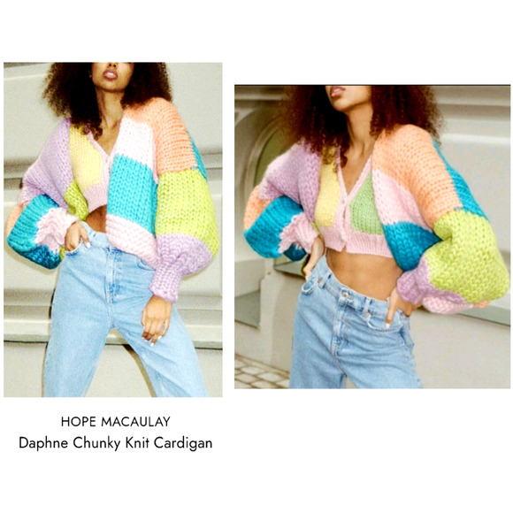 HOPE MACAULAY daphne chunky knit anthropologie cardigan goop sweater $650 S/M - Picture 5 of 16